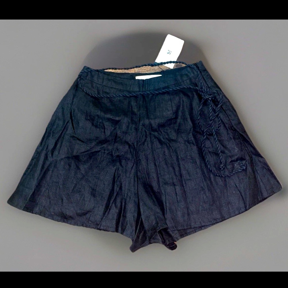 FAITHFULL THE BRAND Felica High-Waisted Silhouette Short 100% Linen Sz2 $179 NWT